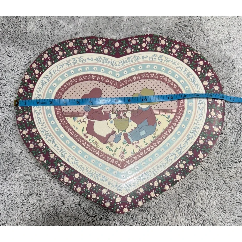 Vintage Town & Country Heart Placemats Set 4 Vinyl Cottagecore Grannycore